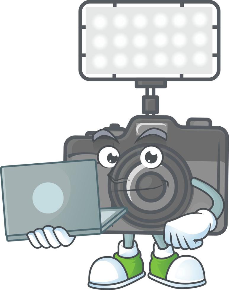 Photo Camera With Lighting icon design vector