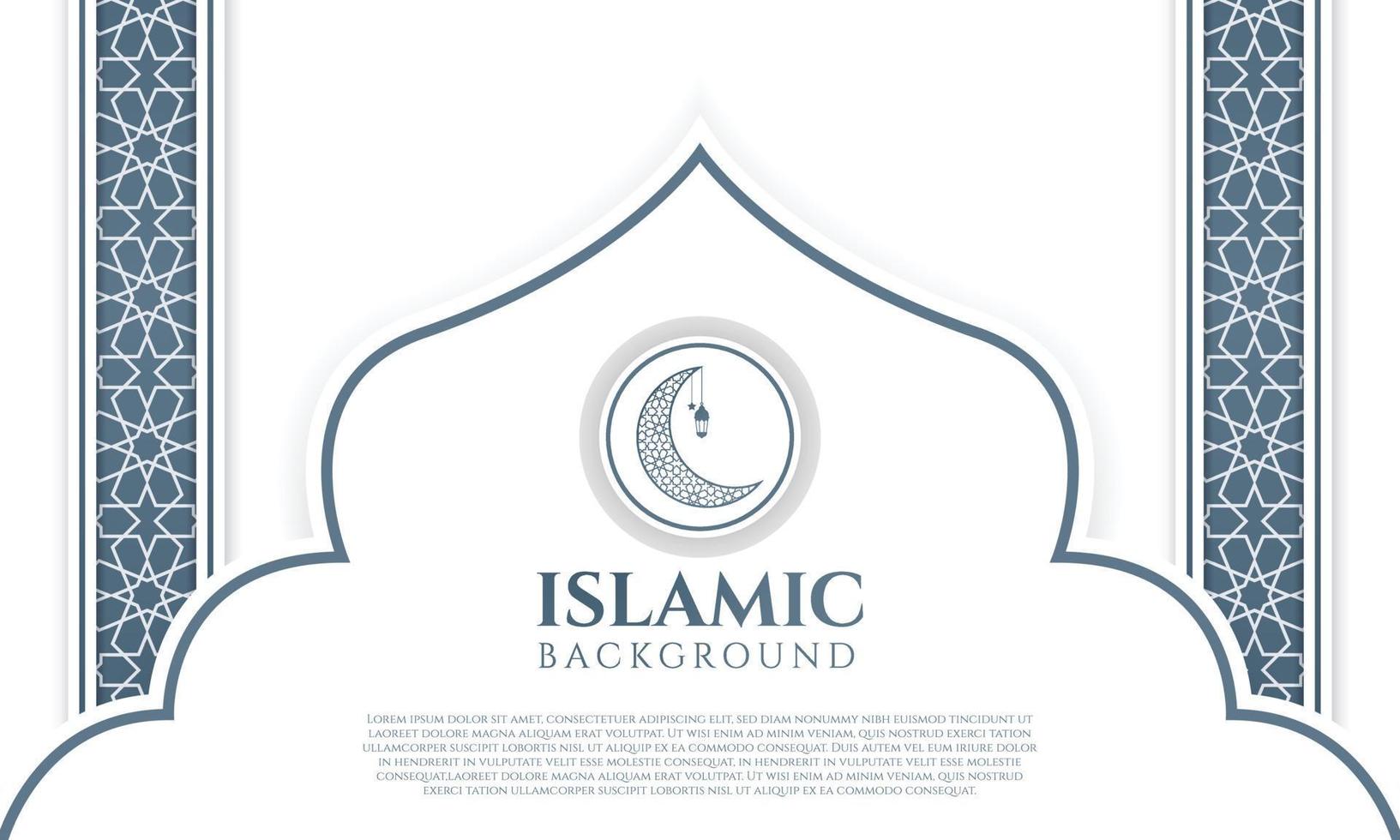 islámico antecedentes para Ramadán. lujo dorado resumen blanco antecedentes. modelo para bandera, saludo tarjeta, póster, publicidad vector