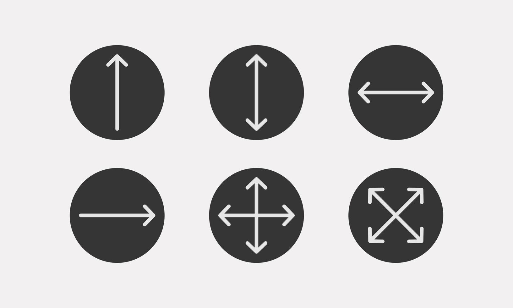 Circle dimension, arrows of round area. Measure of place with length and width . Vector illustration