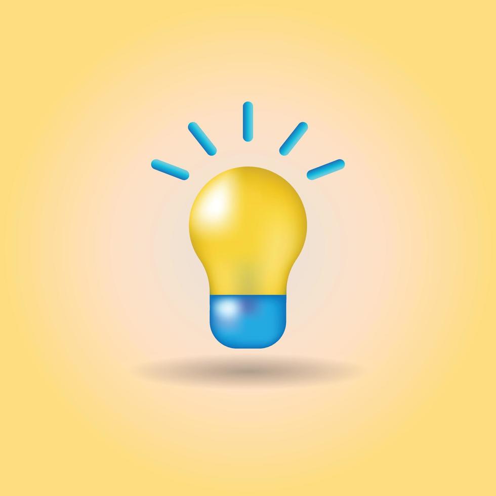 3d object light bulb icon vector illustration.