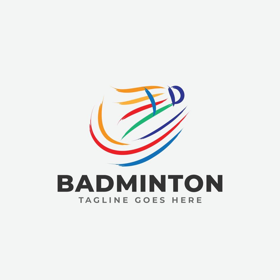 Shuttlecocks badminton logo design vector illustration.