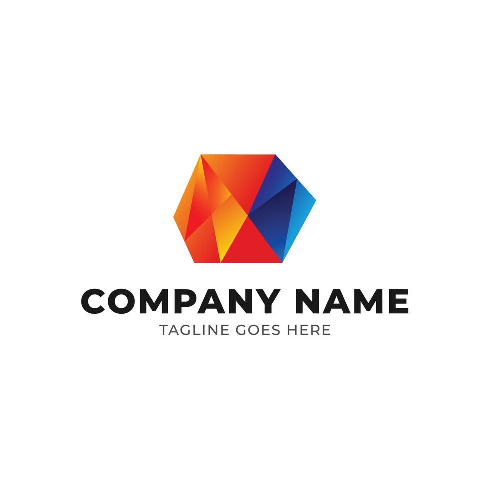 Abstract cube logo vector illustration.