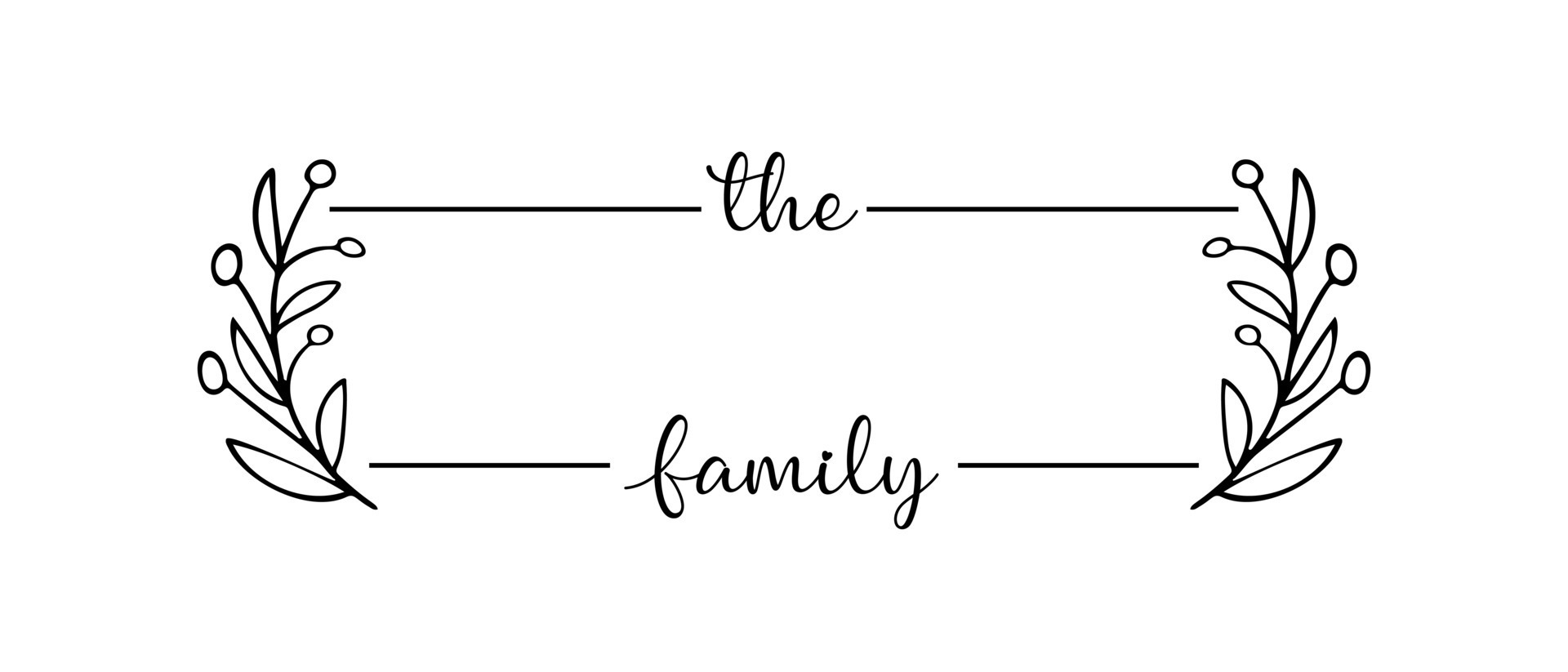 Hand lettering Family name monogram split monogram the family welcome