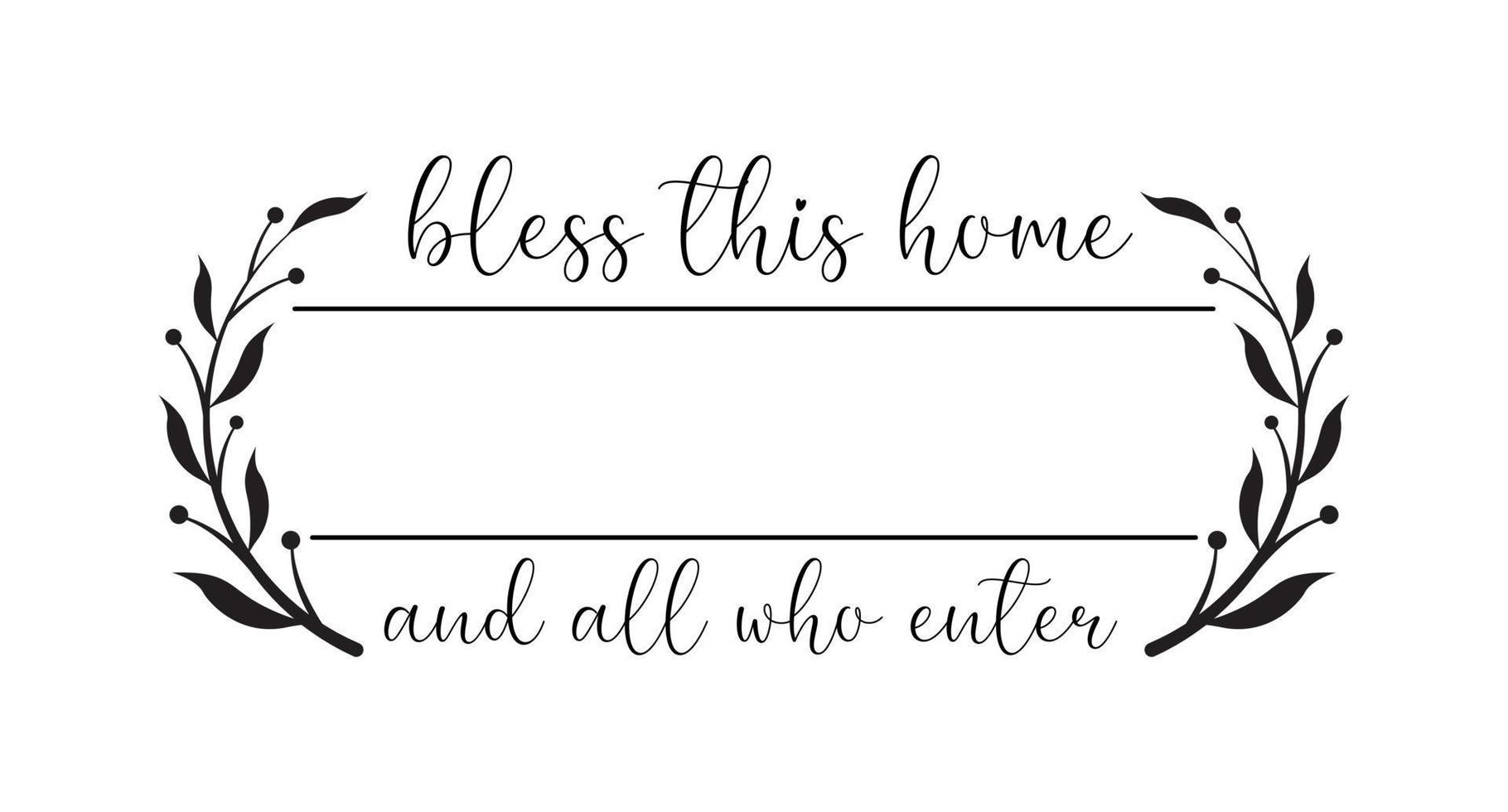 Hand lettering Family name monogram split monogram the family welcome home sign wedding floral ornament wreath border frame greeting card invitation vector
