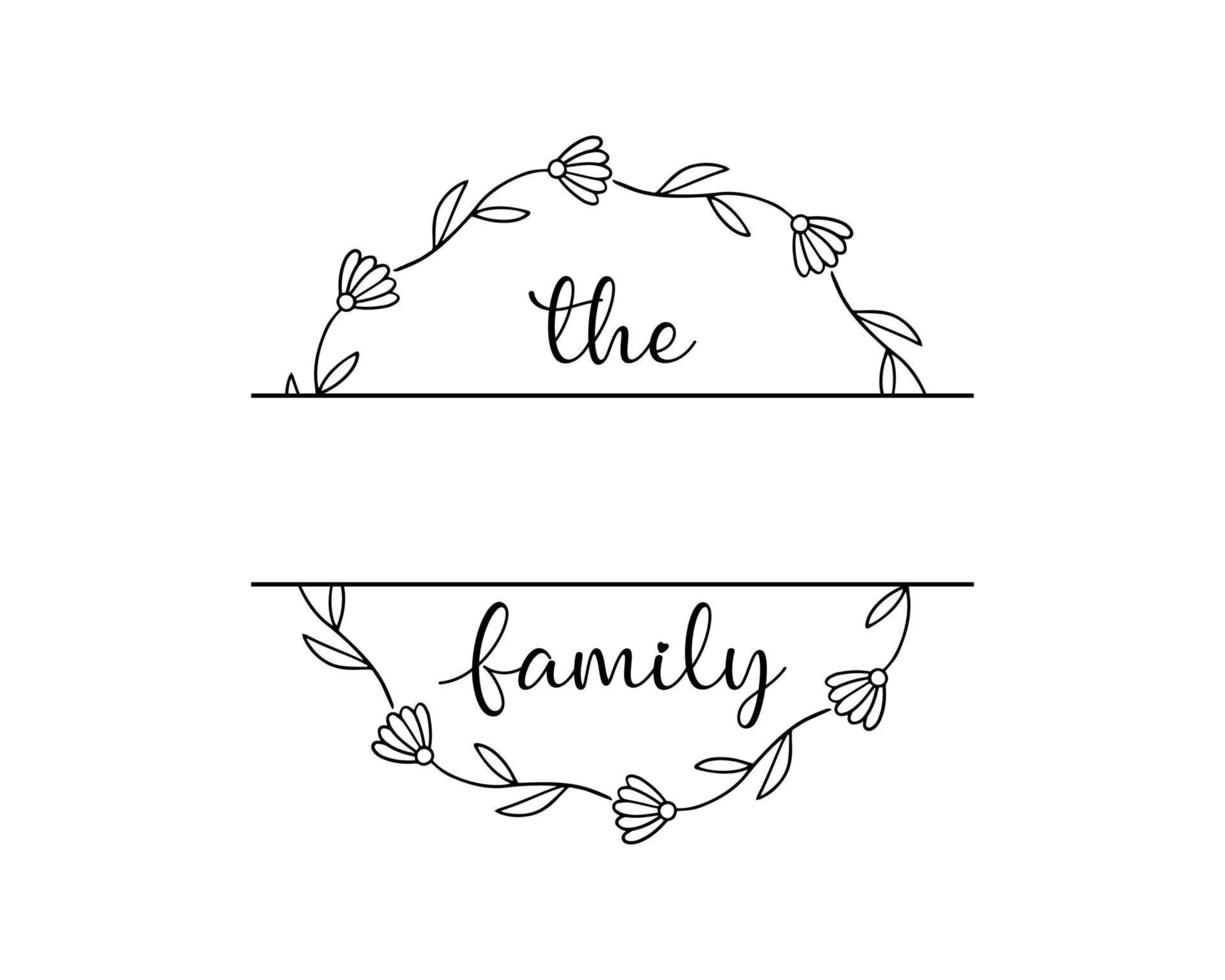 Hand lettering Family name monogram split monogram the family welcome ...