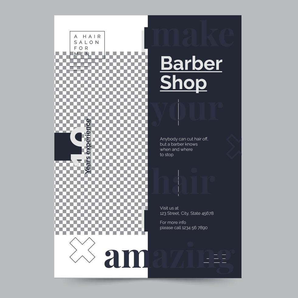 Template of Barbershop Salon Flyer, Instant Download, Editable Design, Pro Vector