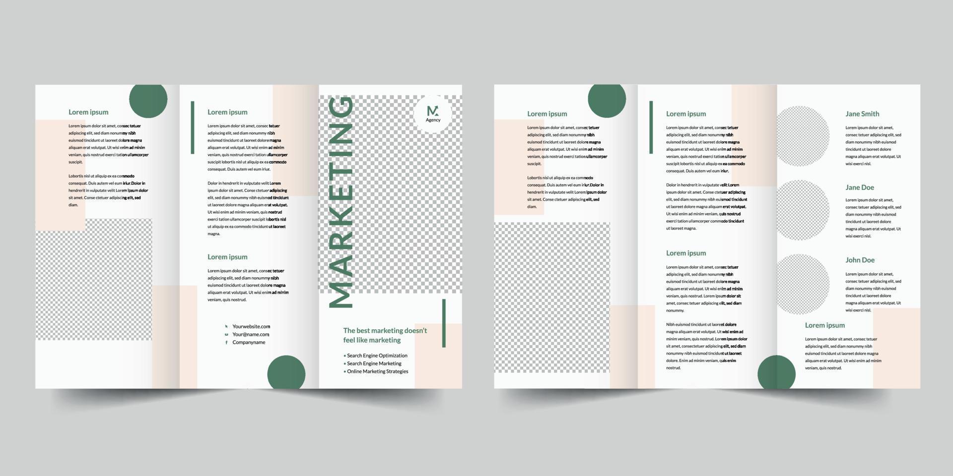 Digital Marketing trifold brochure template, Trifold Brochure Accountancy Firm flyer vector layout Trifold mockup Pro Vector
