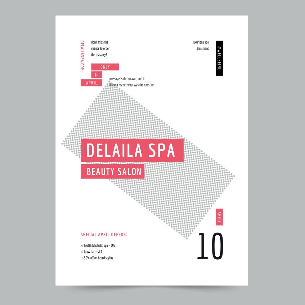 Template of Beauty Spa Salon Flyer, Instant Download, Editable Design, Pro Vector
