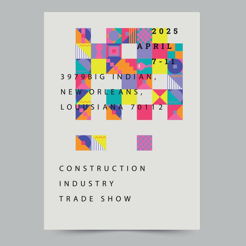Template of Building Trade Show Flyer, Instant Download, Editable Design, Pro Vector