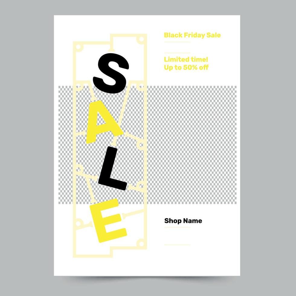 Template of Black Friday Shop Offer Flyer, Instant Download, Editable Design, Pro Vector