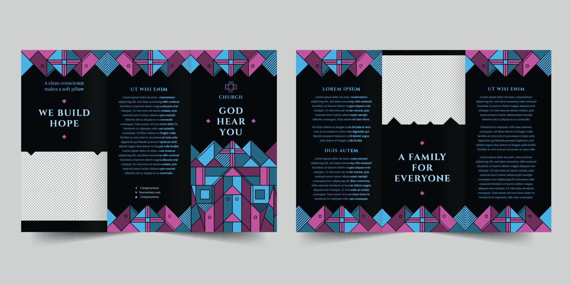 Church trifold brochure template, Trifold Brochure Accountancy Firm flyer vector layout Trifold mockup Pro Vector