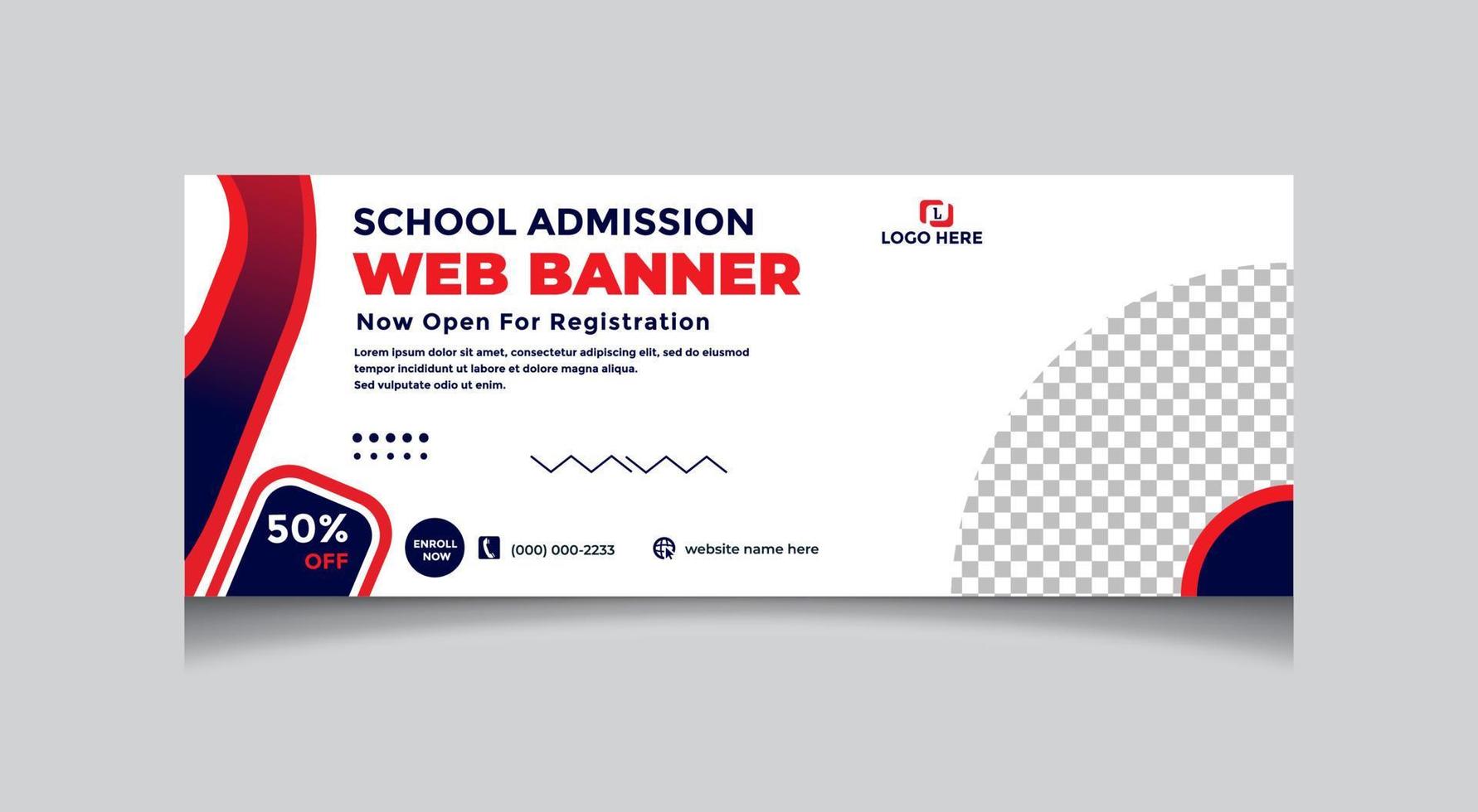 school admission banner design set,social media cover, school banner, facebook cover, business banner course banner, college banner, banner set vector