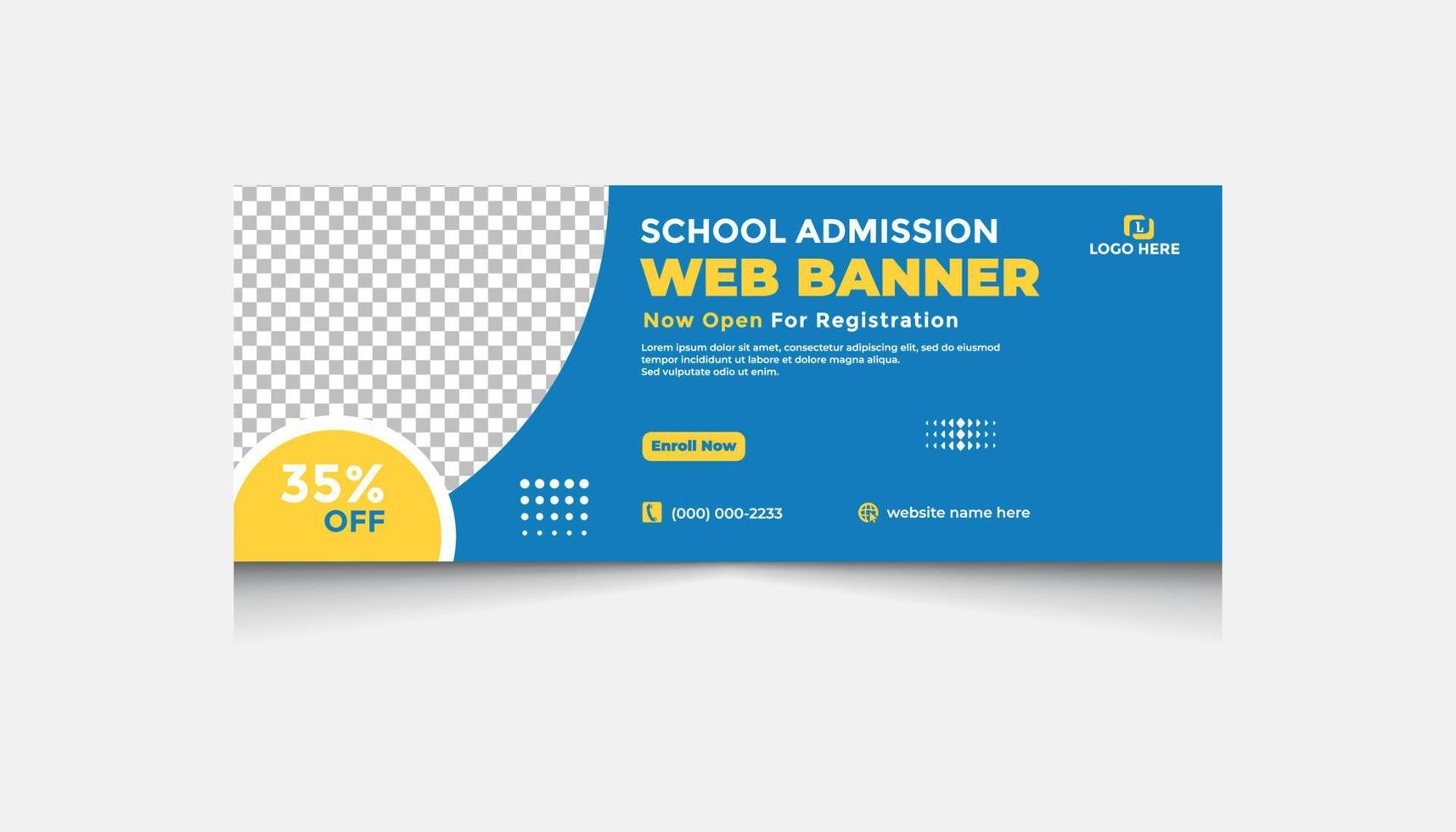 school admission banner design set,social media cover, school banner, facebook cover, business banner course banner, college banner, banner set vector