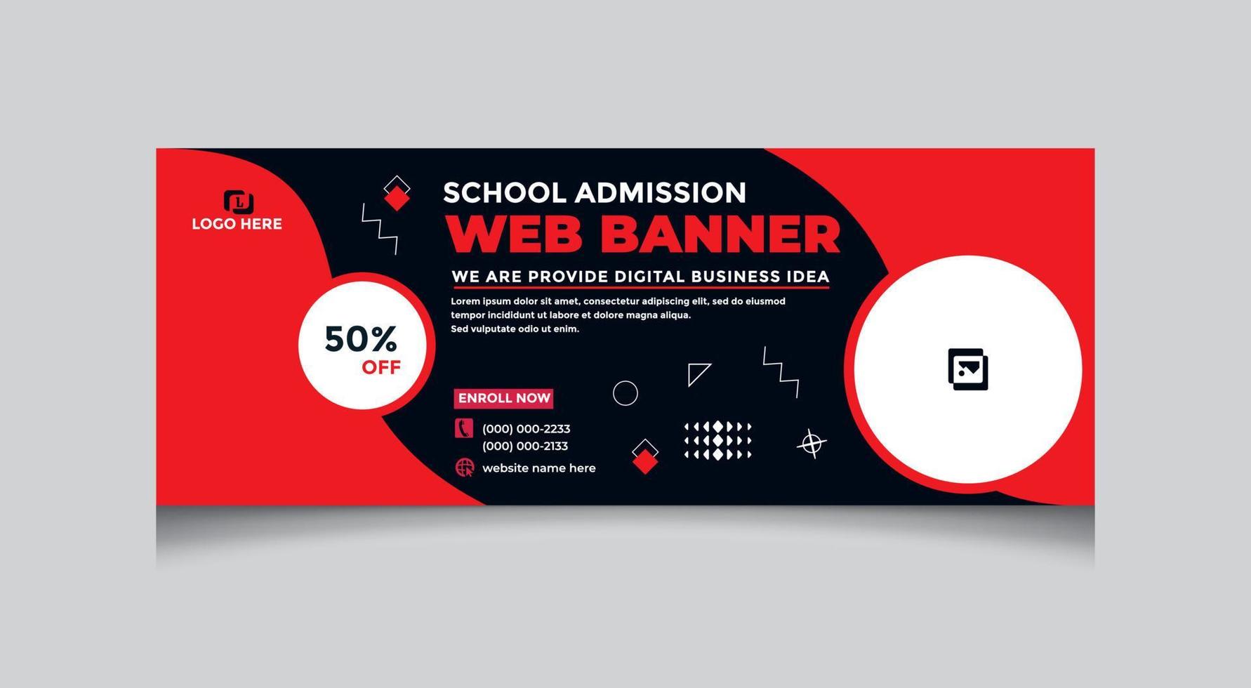 school admission banner design set,social media cover, school banner, facebook cover, business banner course banner, college banner, banner set vector