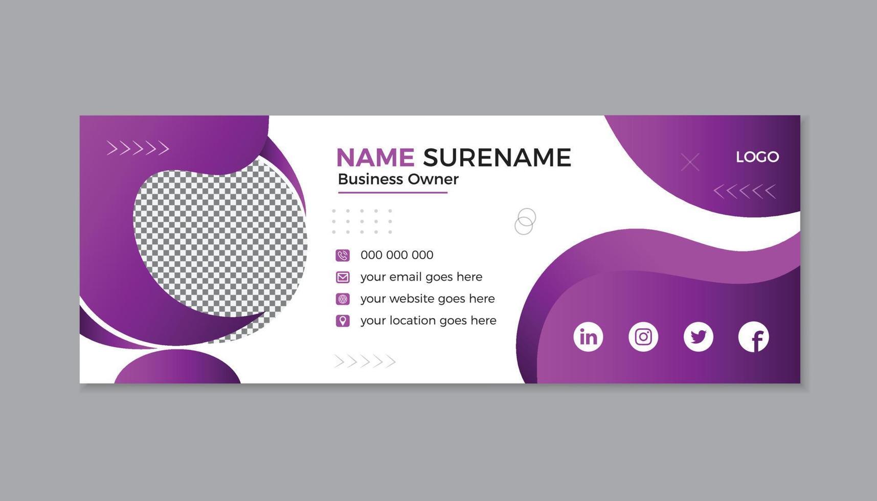 Professional Email Signature Template Modern and Minimal Layout. vector