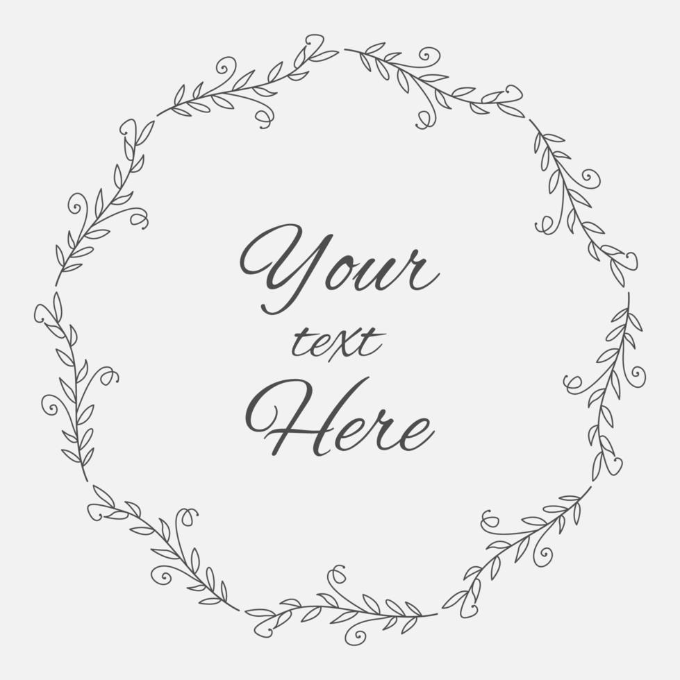 Round floral frame vector