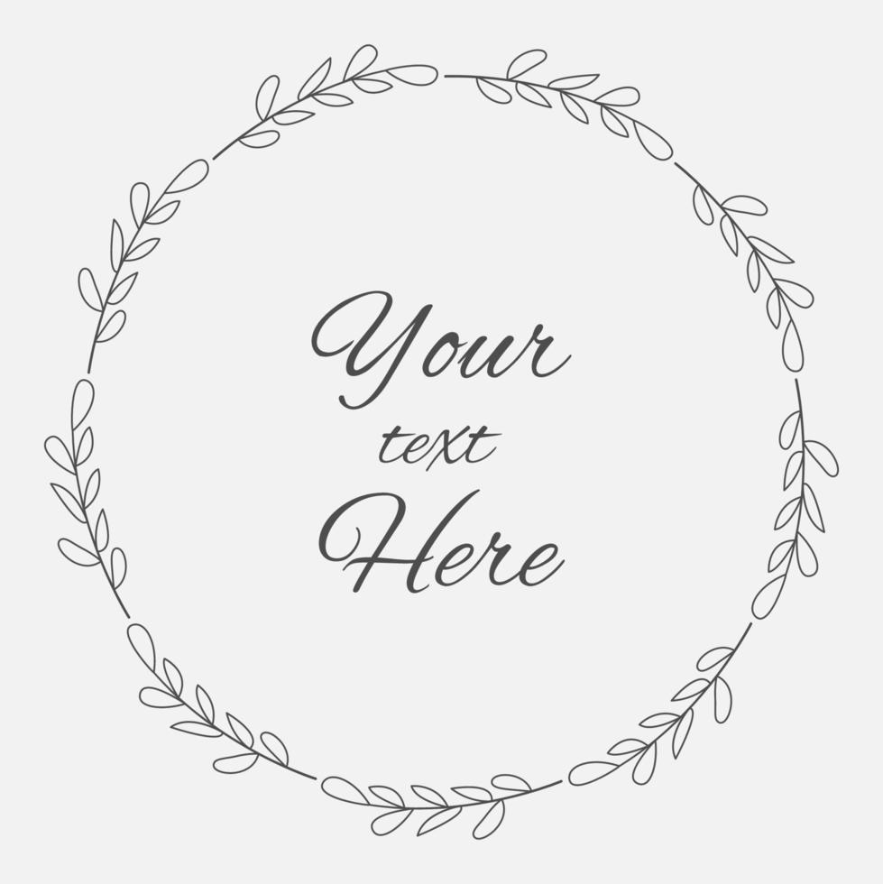Round floral frame vector