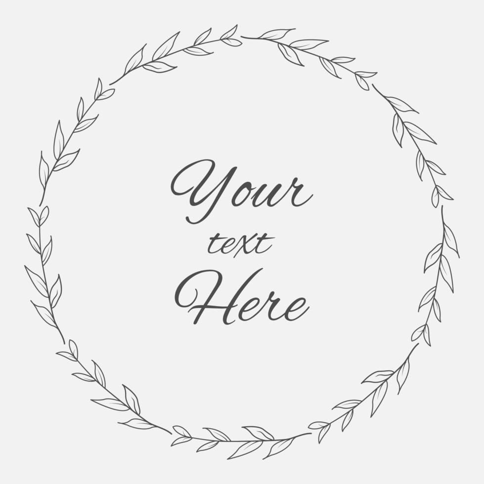 Round floral frame vector