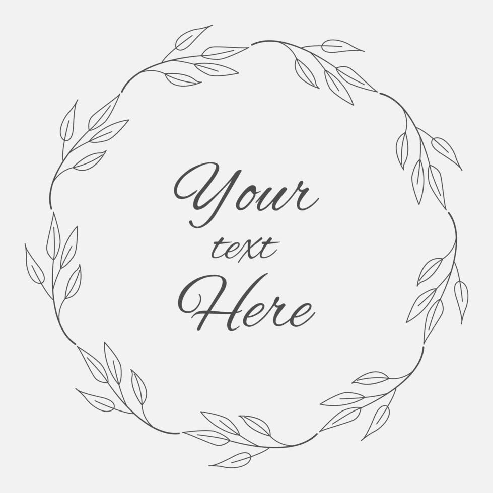 Round floral frame vector