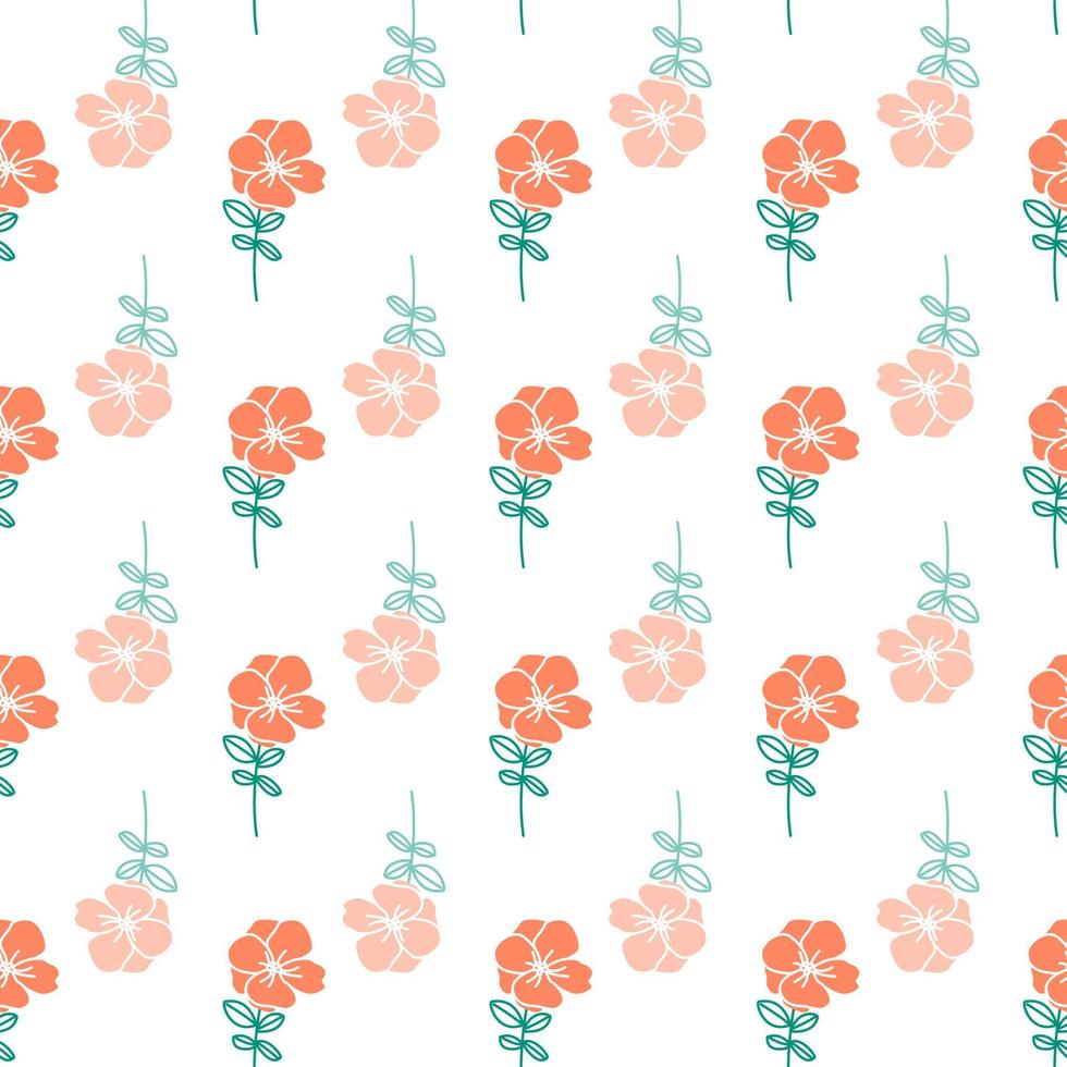 Seamless Pattern Design with Floral Elements vector