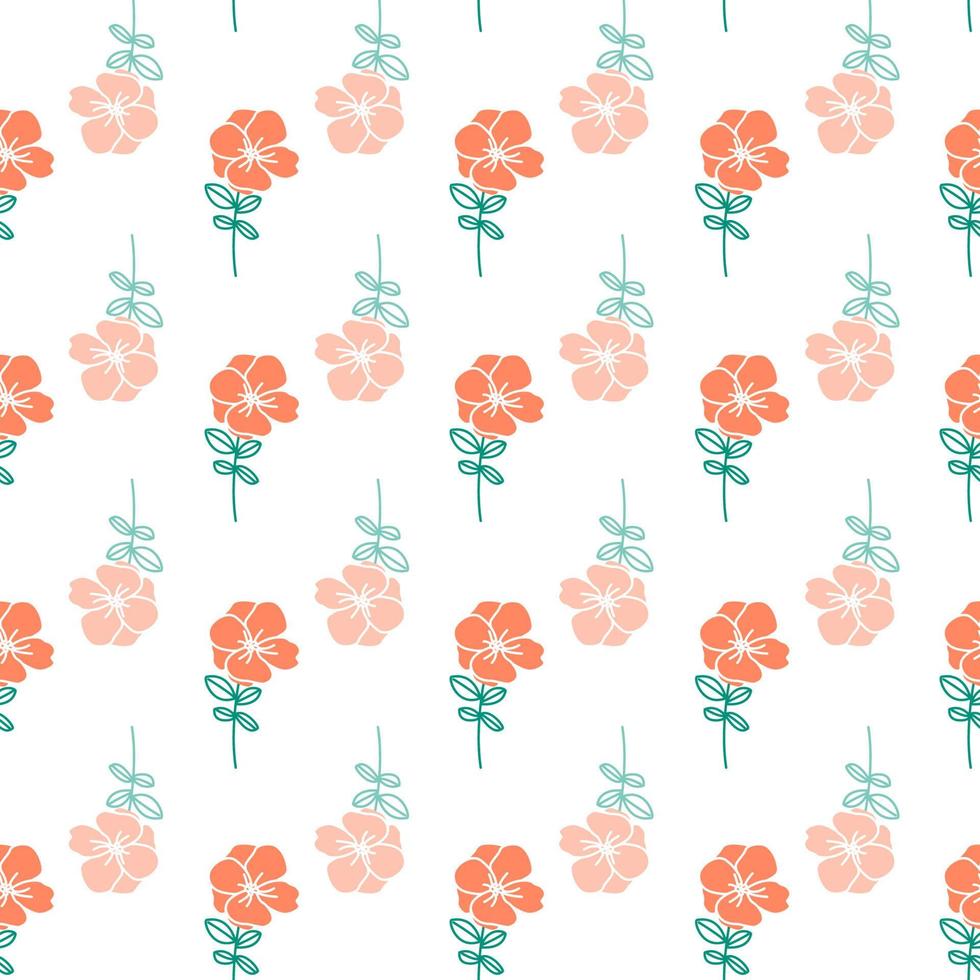 Seamless Pattern Design with Floral Elements vector