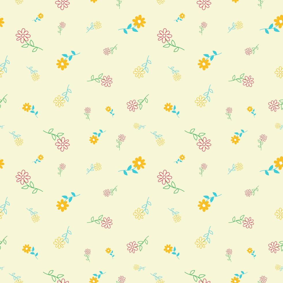 Seamless Pattern with Floral Elements vector