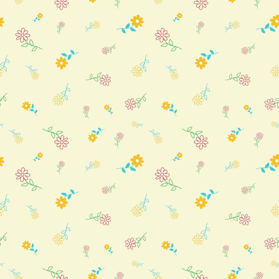 Seamless Pattern with Floral Elements vector