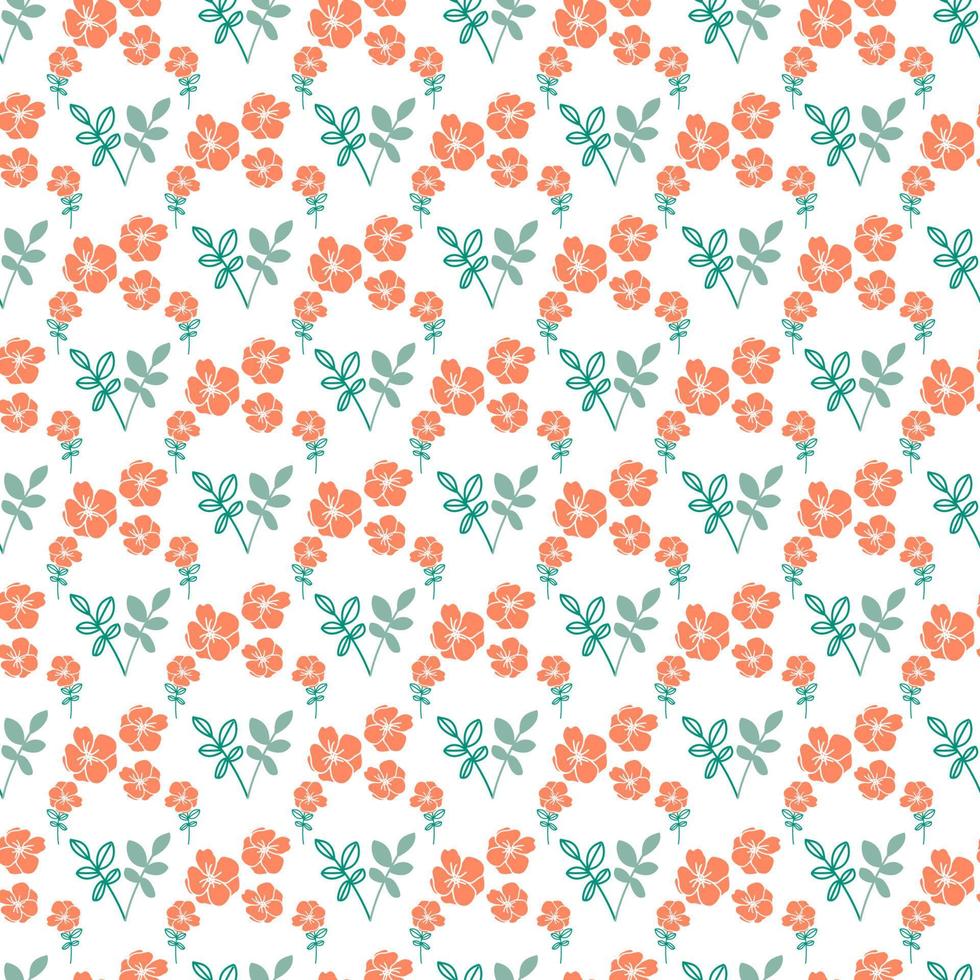Seamless Pattern with Floral Elements vector