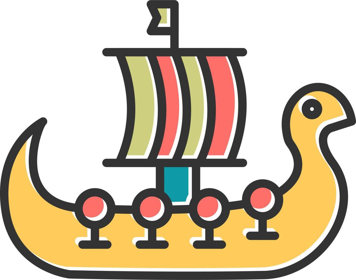 Viking Ship Vector Icon