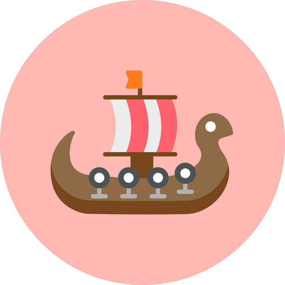 icono de vector de barco vikingo