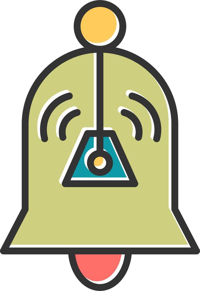 icono de vector de campana de escuela