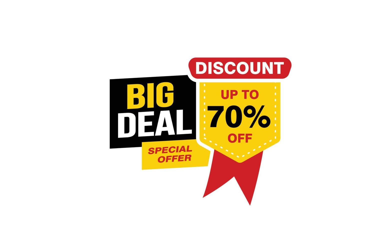 70 Percent BIG DEAL offer, clearance, promotion banner layout with sticker style. vector