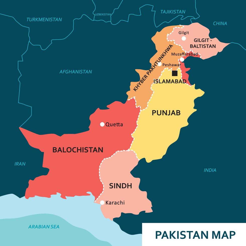 Map of Pakistan vector