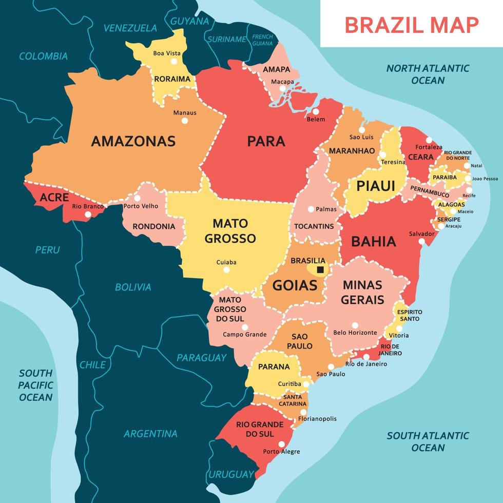 Map of Brazil vector