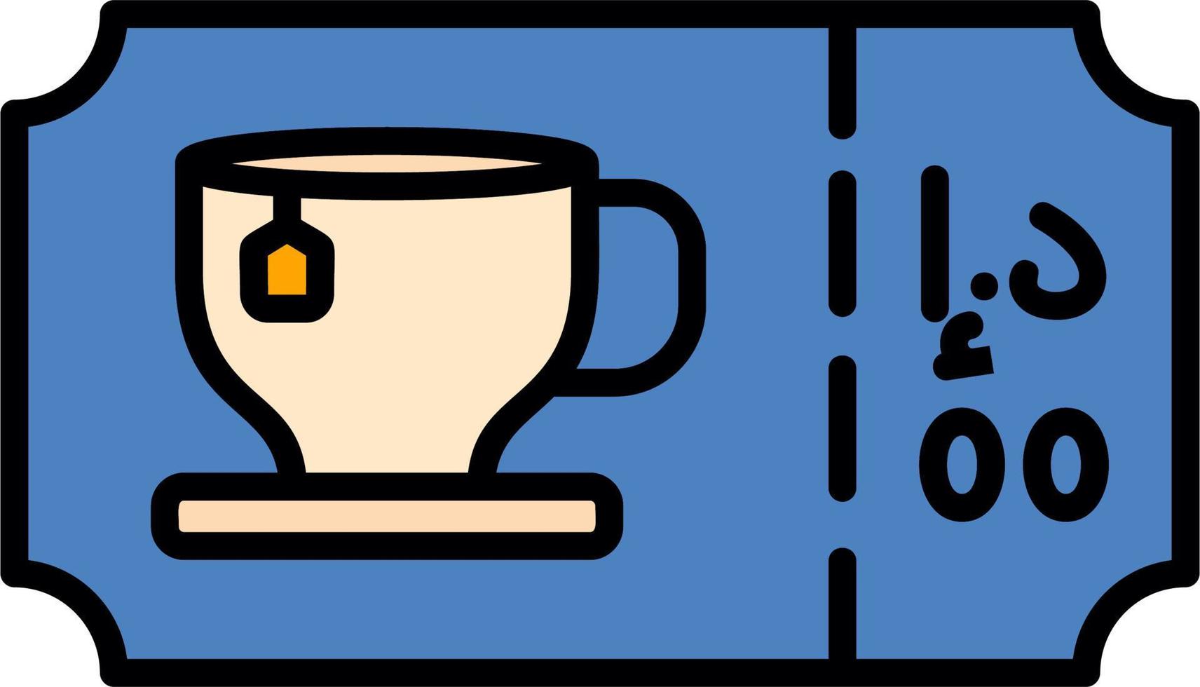 té boleto vector icono