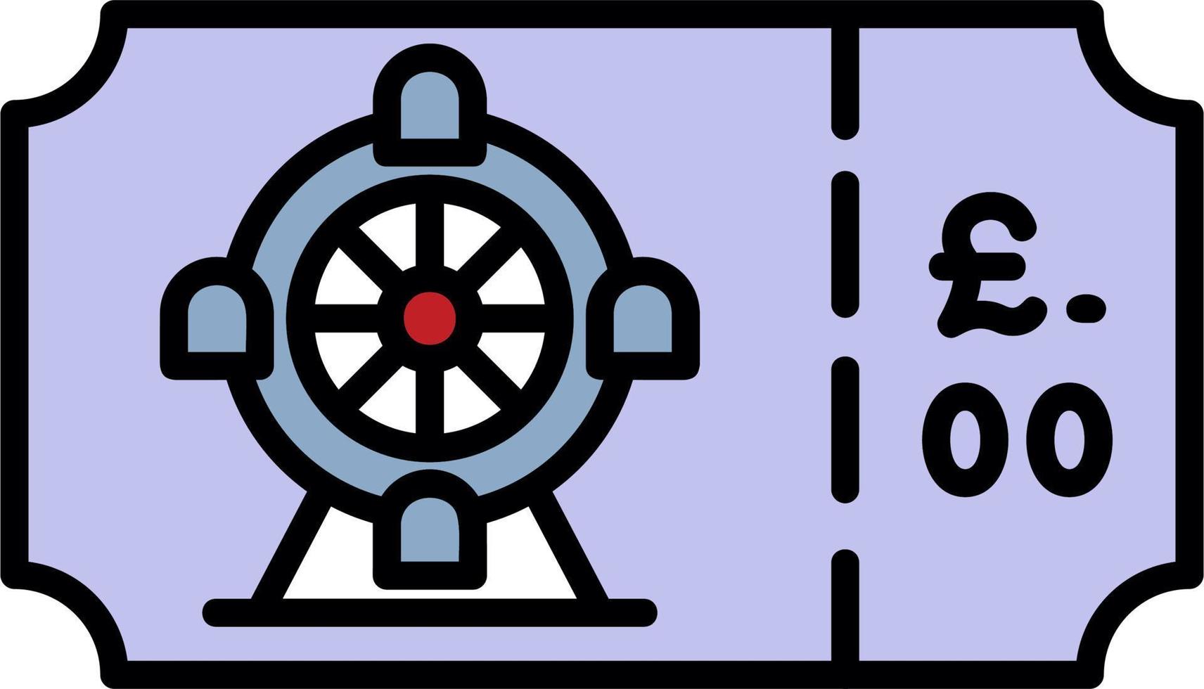 Ferris Wheel Ticket Vector Icon
