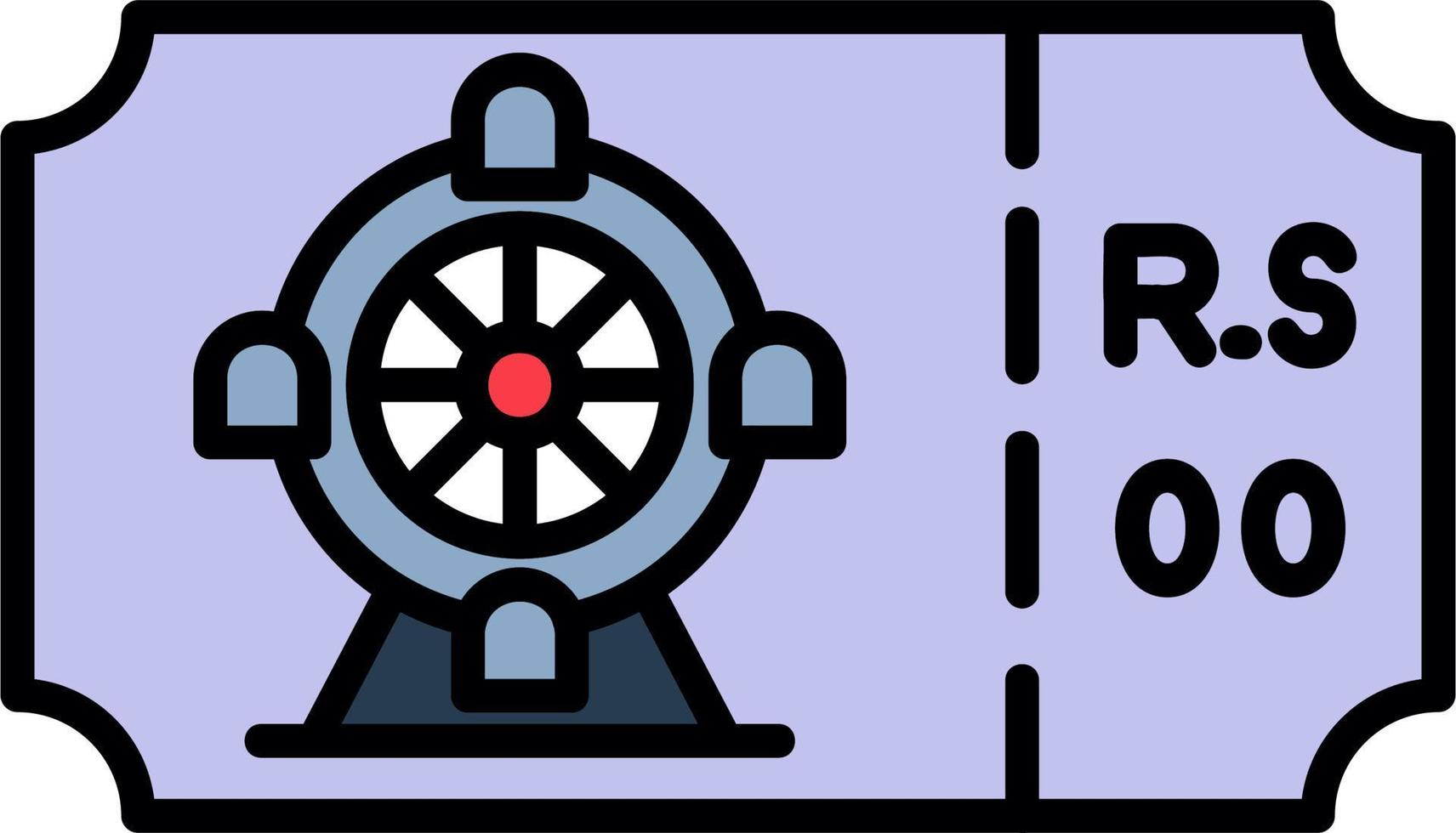 Ferris Wheel Ticket Vector Icon