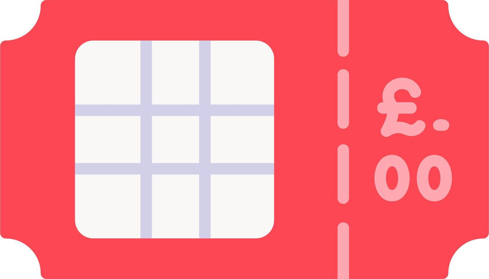 Lottery Ticket Vector Icon