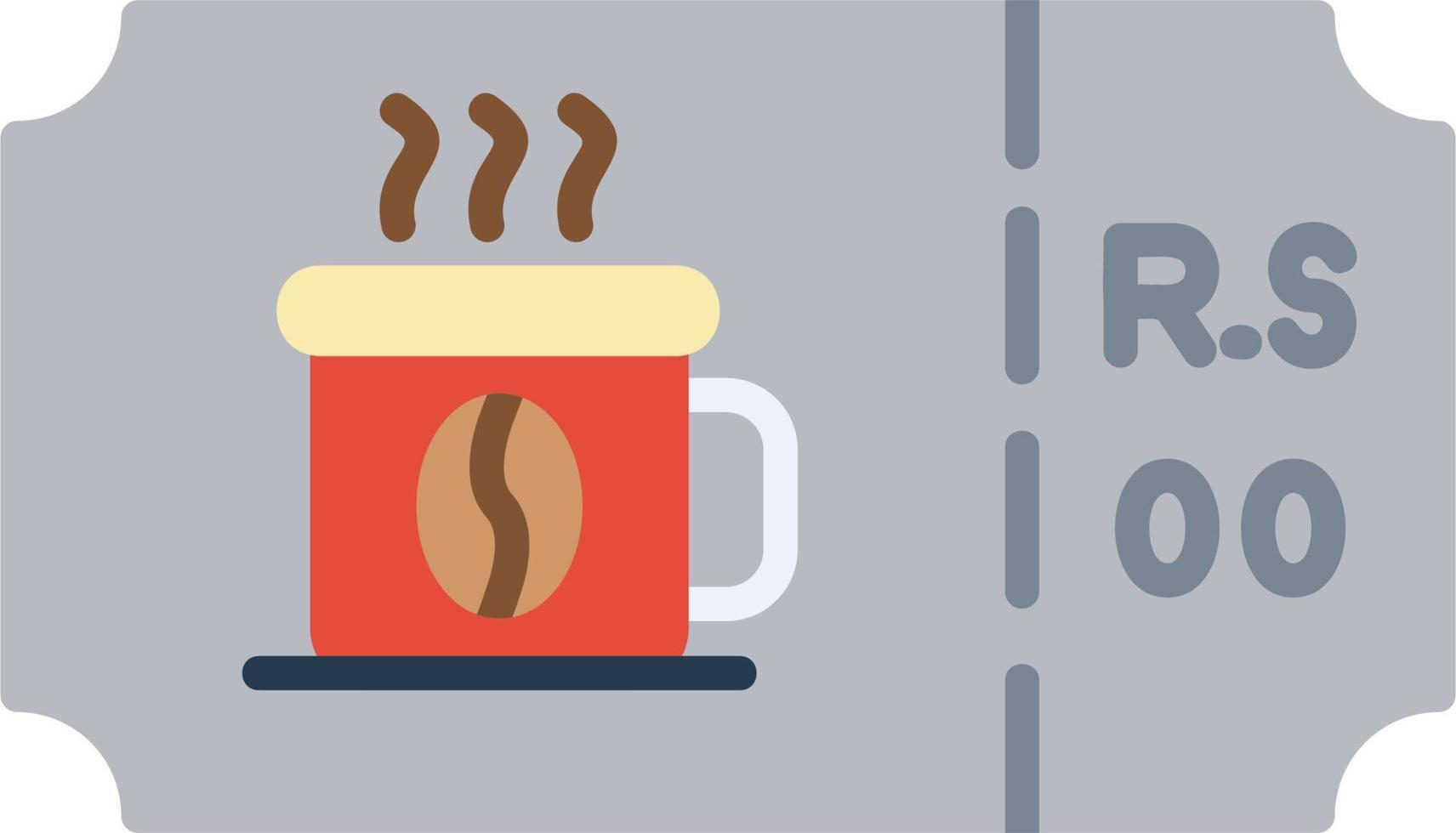 Coffee Ticket Vector Icon