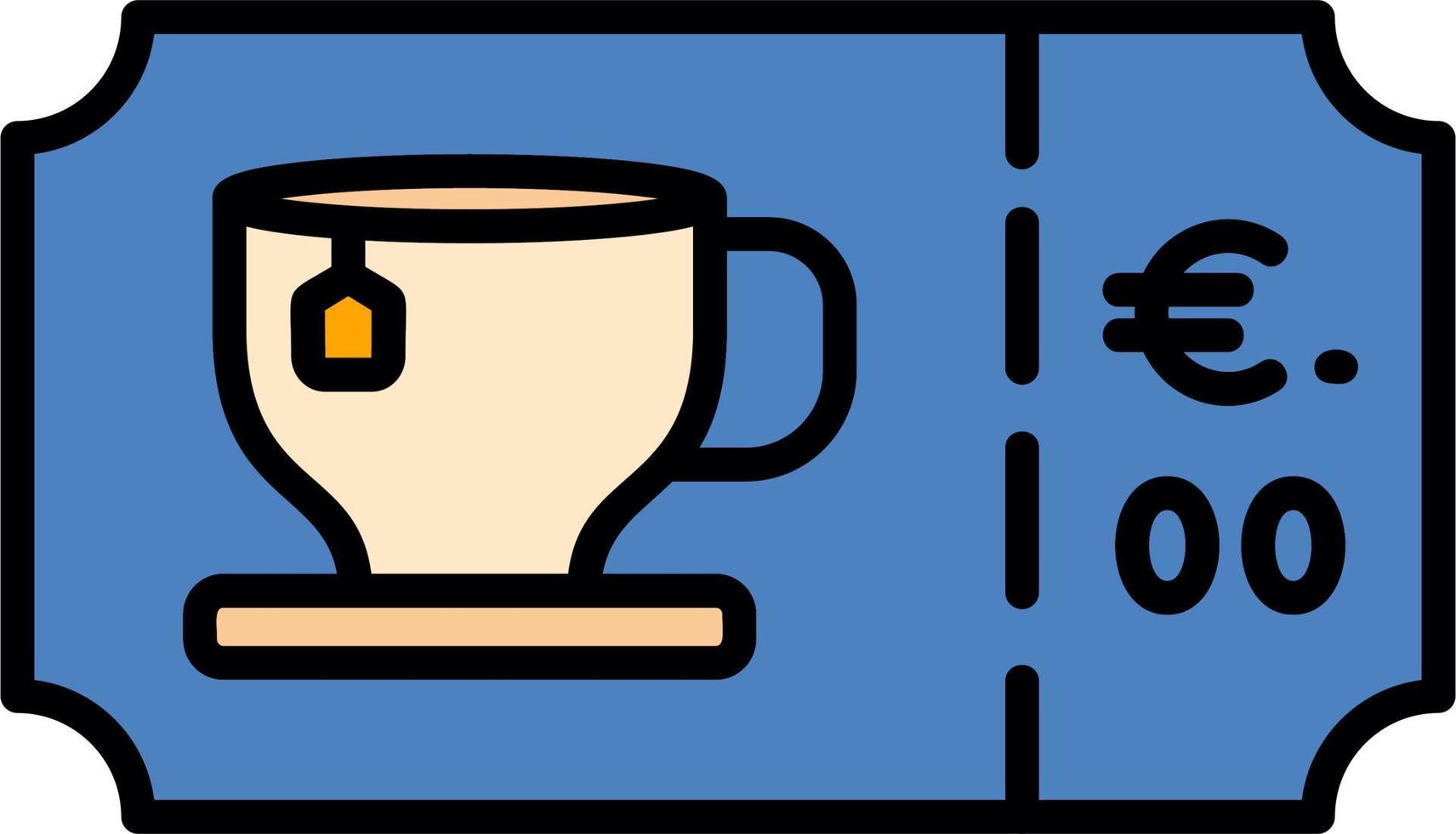 té boleto vector icono