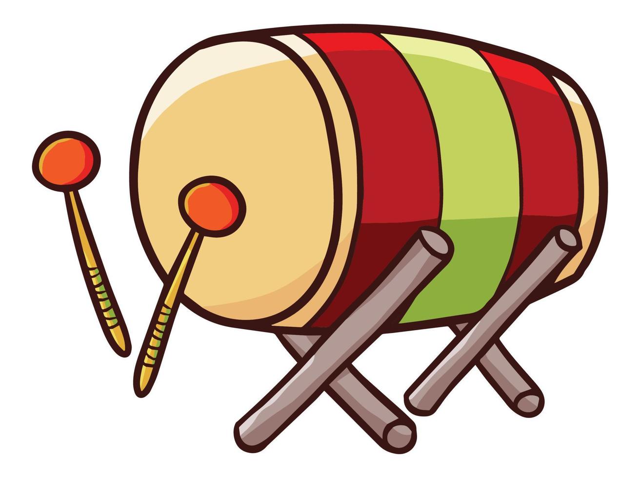 Funny and cute bedug drum for ramadan Kareem - vector. vector