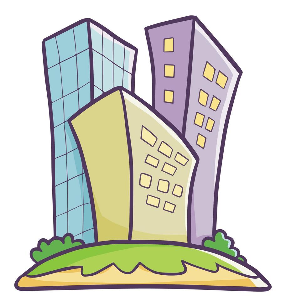 Cute and funny building - vector. vector