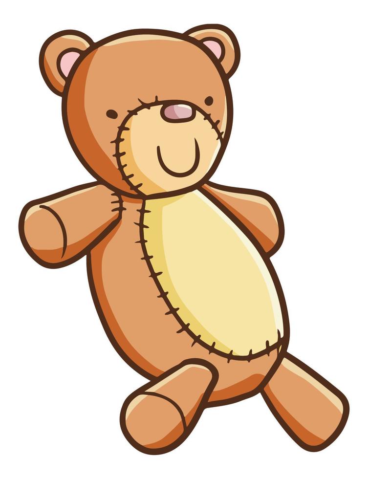 Funny and cute bear doll for children vector