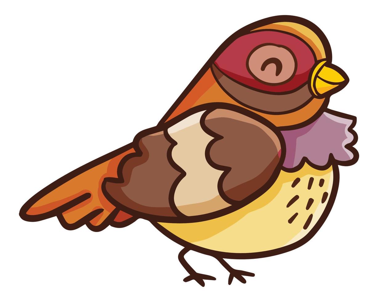 Funny and cute colorful bird smiling. vector