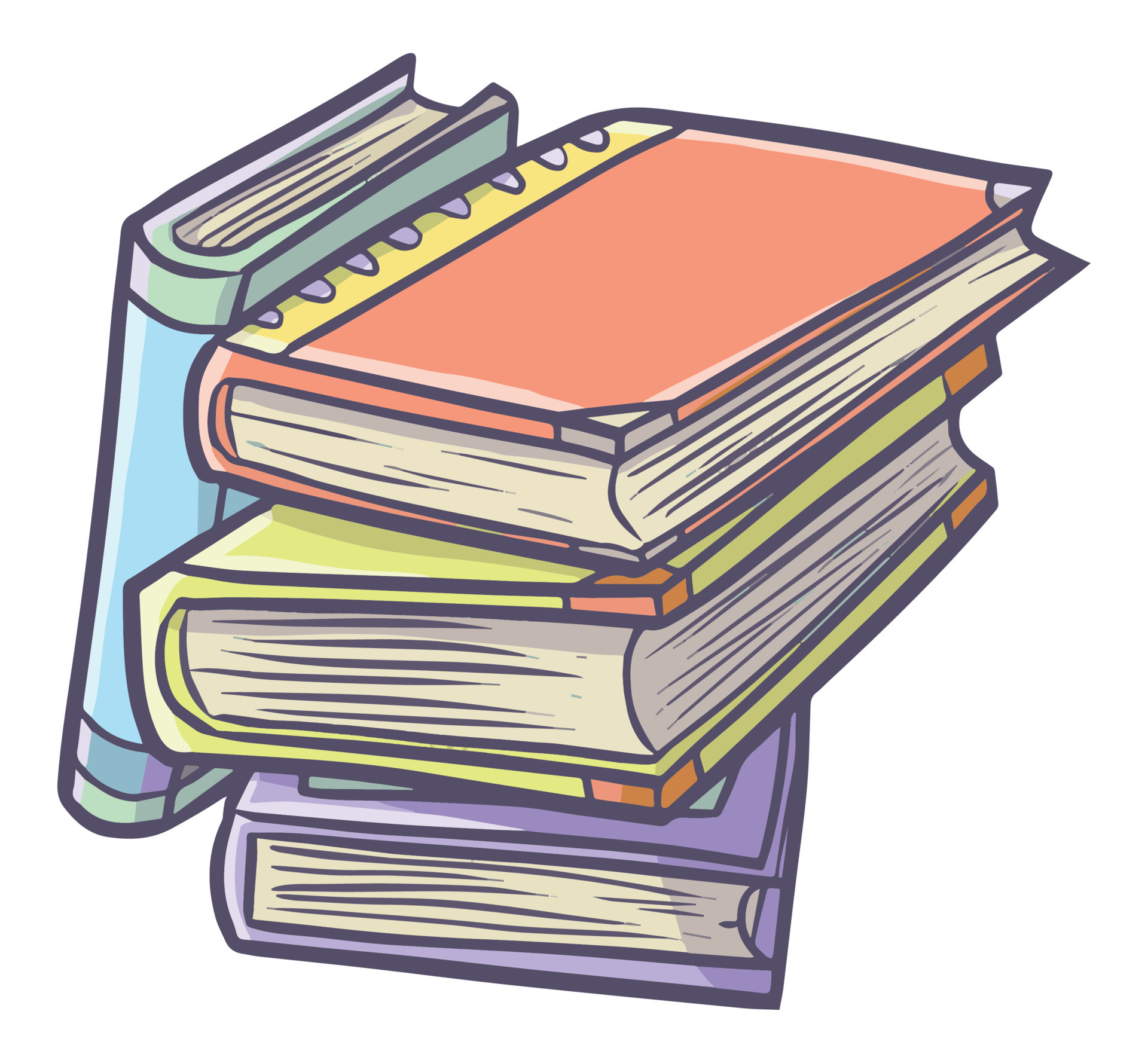 cute-and-cool-pile-vintage-books-for-reading-20532197-vector-art-at