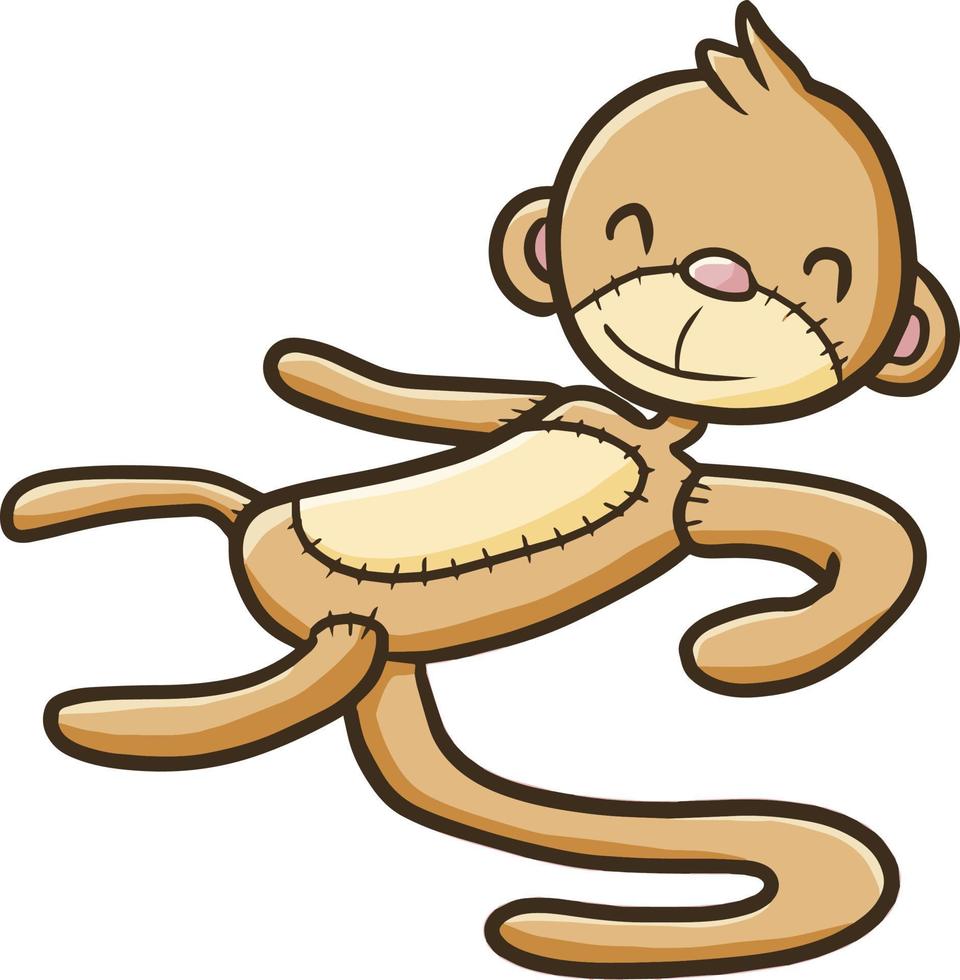 Funny and cute monkey doll for children vector