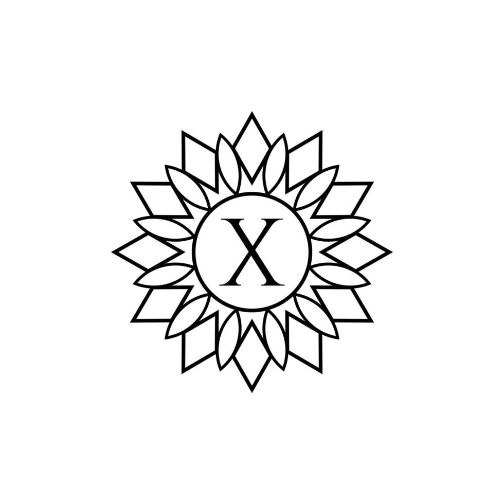 Letter X Black and White vector