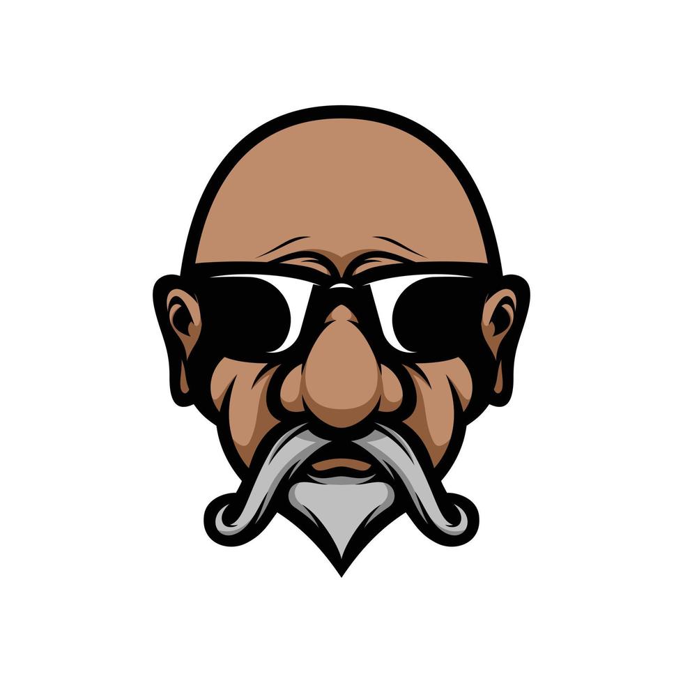 Old Man Mascot Logo Design Vector