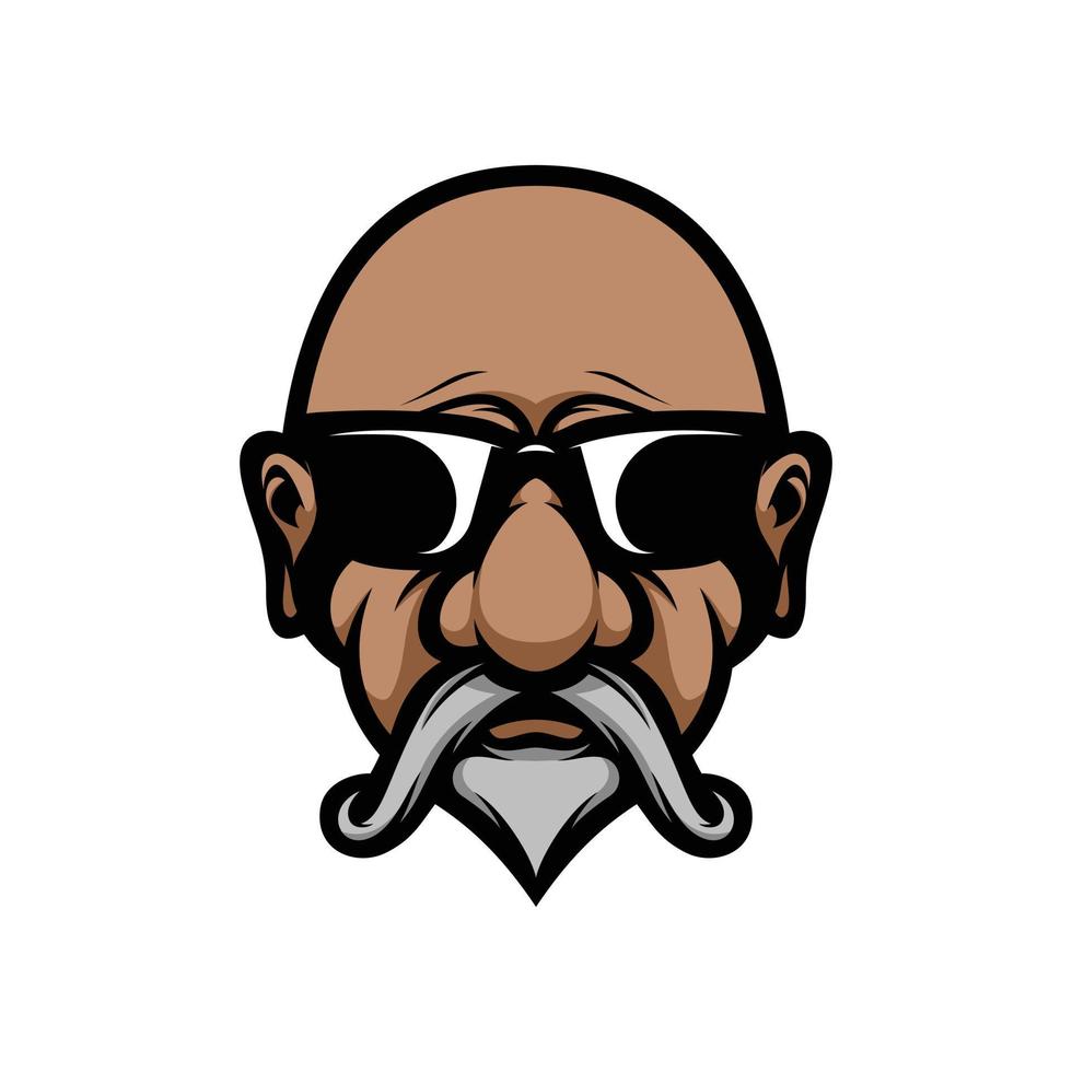 Old Man Mascot Logo Design Vector