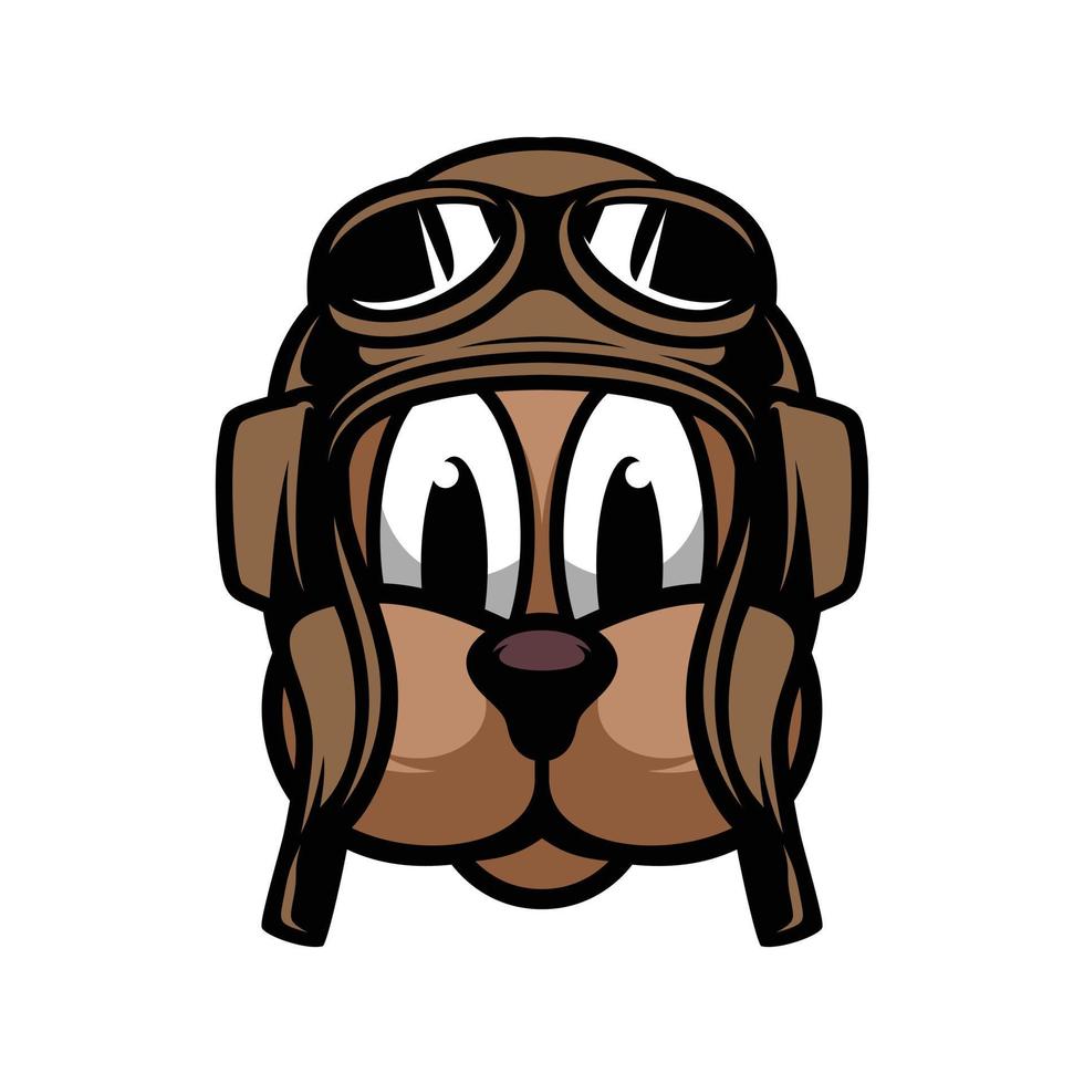 Dog Pilot Mascot Logo Design Vector